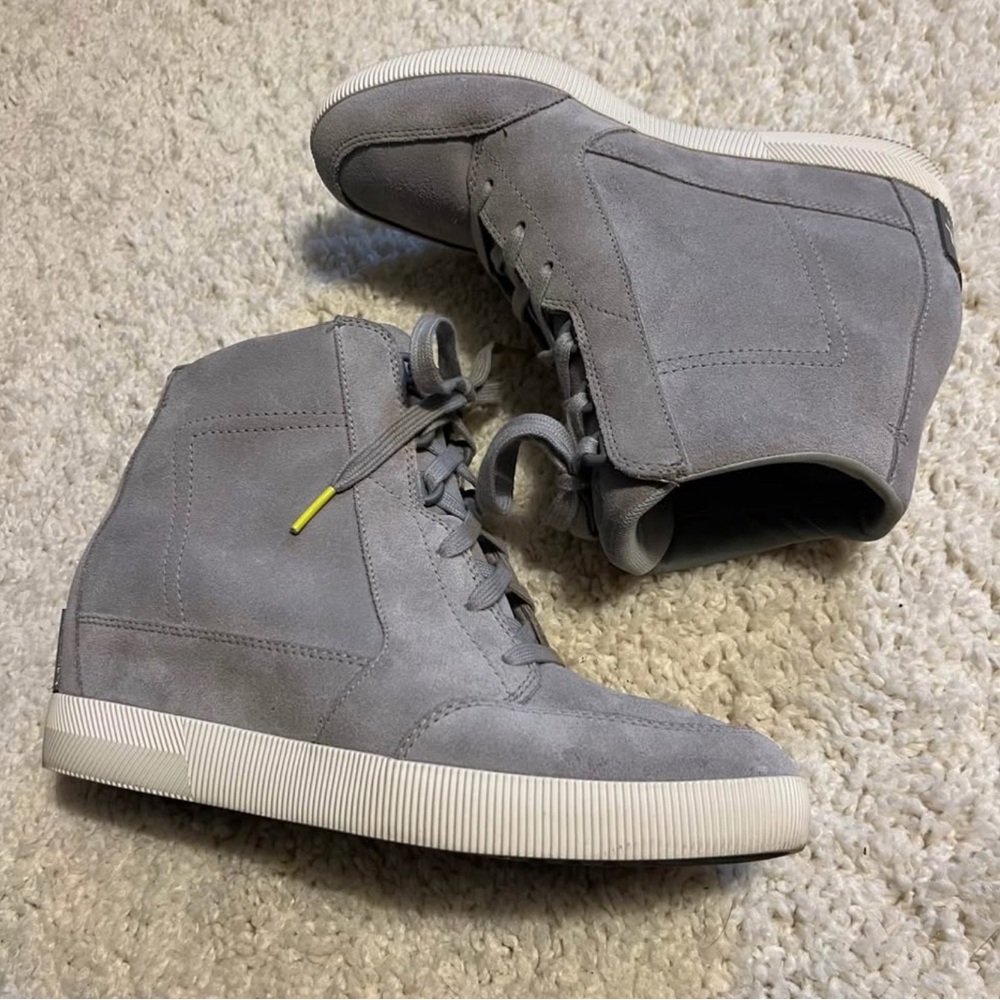 Sorel Women Out 'N About Wedge Booties Dove/Quarry Size 10 Waterproof NL4443-081